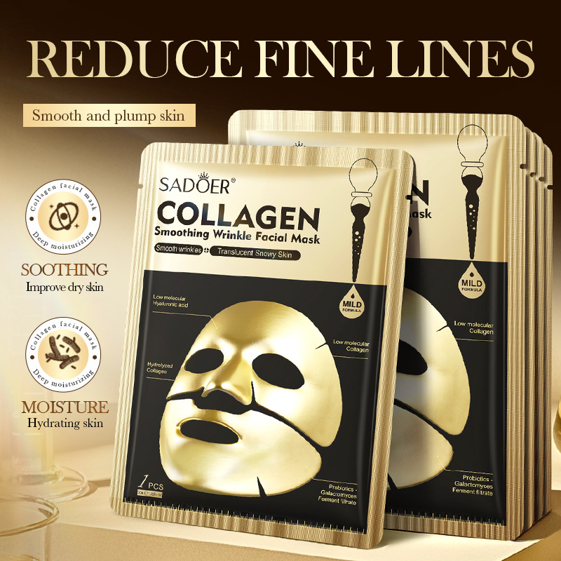 Sheet Mask Collagen - SADOER Golden Collagen Facial Masks Moisturizing