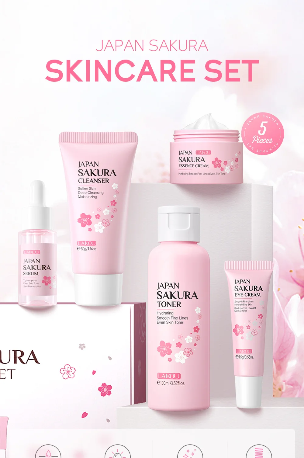 LAIKOU Sakura Kit Skin Care Se - Korean Skincare Routine 评论和价格