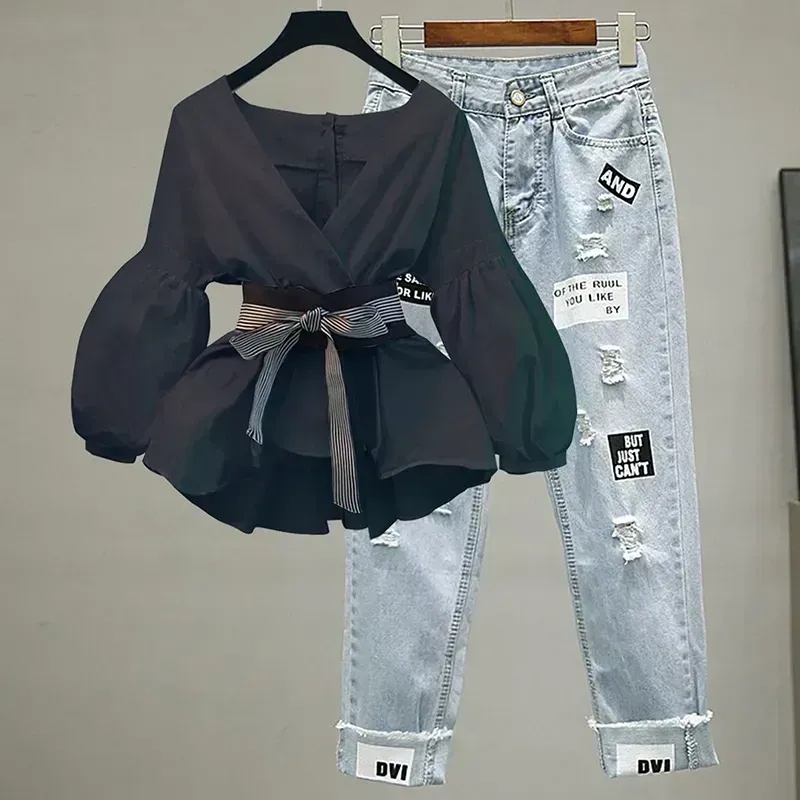 Women Elegant V-Neck Stripe La - Korean Lifestyle 评论和价格