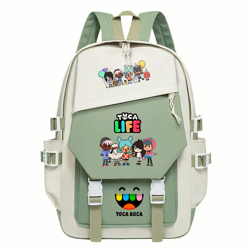 Toca Life World Print Backpack - Korean Student Lifestyle 评论和价格