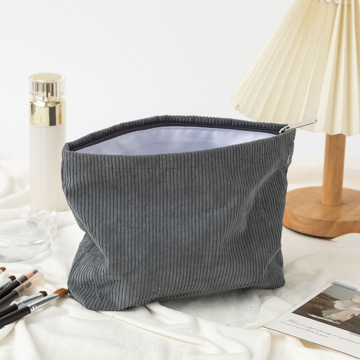 Corduroy Cosmetic Bag Women Ko - Korean Skincare Routine 评论和价格