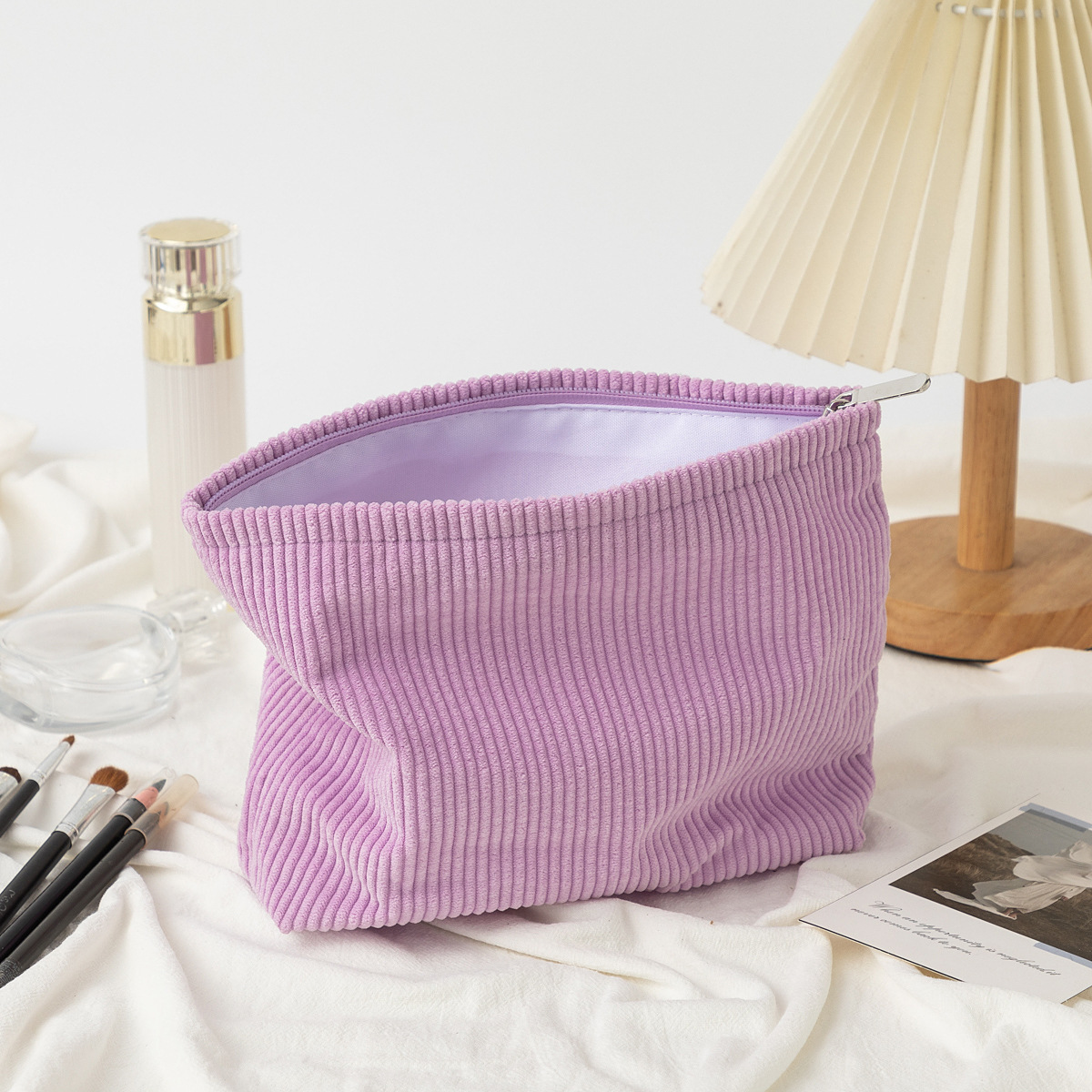 Corduroy Cosmetic Bag Women Ko - Korean Skincare Routine 评论和价格