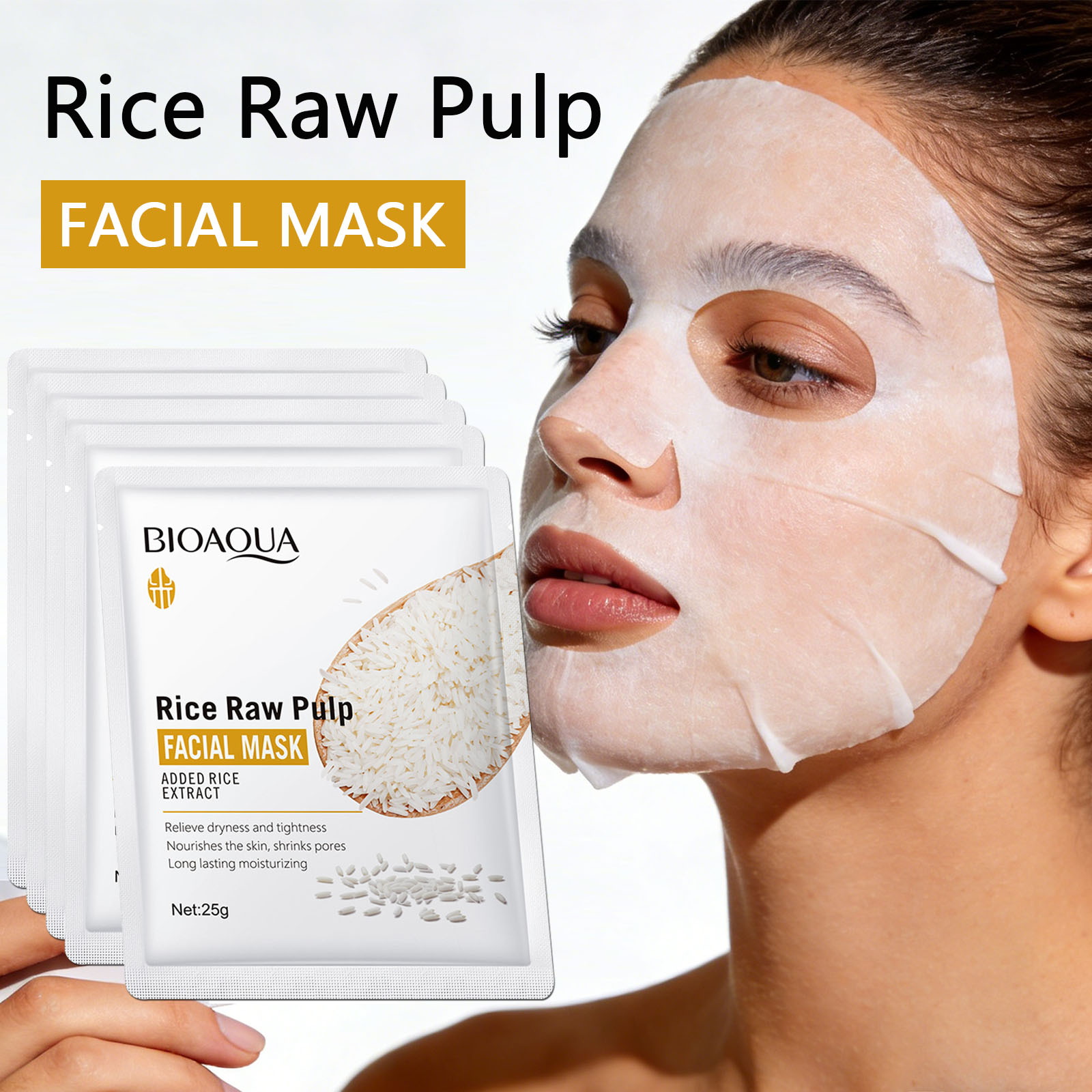 1/5/10/20pcs Rice Raw Pulp Fac - Korean Skincare Routine 评论和价格